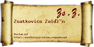 Zsatkovics Zalán névjegykártya